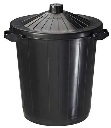 Image de POUBELLE EXTERIEUR AVEC COUVERCLE NOIRE 80 L