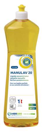 Image de MANULAV 20 LIQUIDE VAISSELLE CONCENTRE PAMPLEMOUSSE 1L