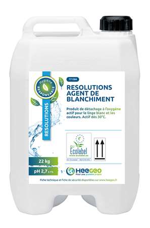 Image de RESOLUTIONS AGENT DE BLANCHIMENT LINGE 22KG ECOLABEL