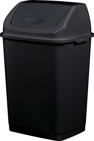 Image de POUBELLE CLAP GREEN NOIR 35L A COUVERCLE BASCULANT