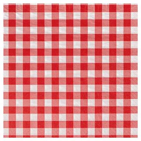 Image de SERVIETTE OUATE 40X40 2F VICHY ROUGE (Colis de 500)