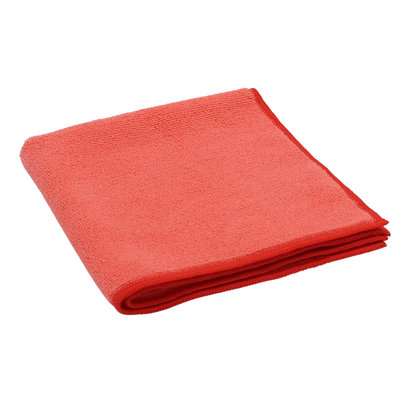 Image de LAVETTE MICROFIBRE SOFT RECYCLE 38X38 300G/M² ROUGE x5