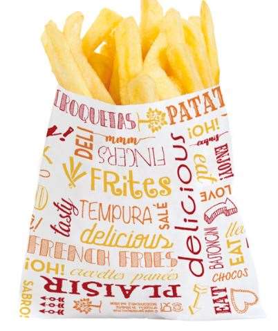 Image de SACHET FRITES PAROLE 32G/M² 12x12CM BLANC (X1000)