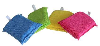 Image de ÉPONGE DUO MICROFIBRE VERTE 14X9CM (Sachat de 10)