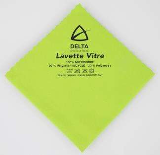 Image de LAVETTE VITRE POLYESTER RECYCLE 40X40CM VERTE 210G/M²