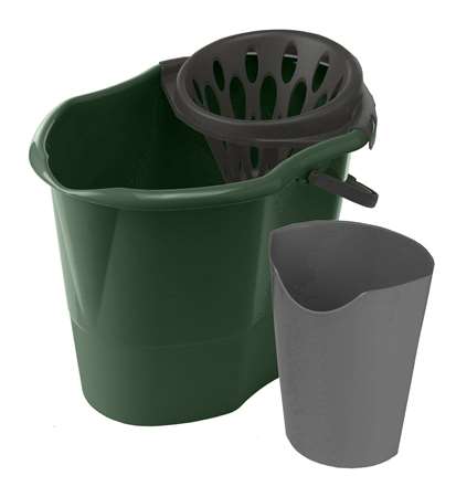 Image de SEAU LAVEUR RECTANGULAIRE BI-BAC 14L+ESSOREUR - ECOGREEN