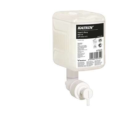 Image de KATRIN SAVON LIQUIDE CORPS&CHEVEUX C.12XCART.500ML ECOLABEL