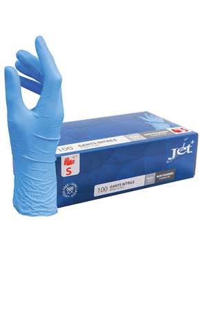 Image de GANT NITRILE BLEU NON POUDRE TAILLE 7/S BOITE 100
