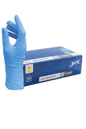 Image de GANT NITRILE BLEU NON POUDRE TAILLE 8/M BOITE 100