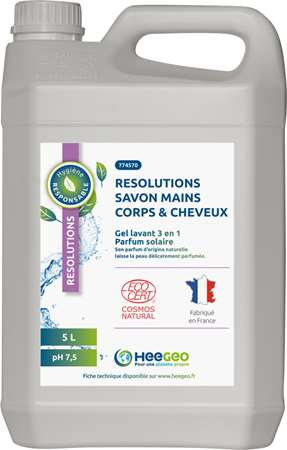 Image de RESOLUTIONS SAVON MAINS CORPS & CHEVEUX 5L ECOCERT COSMOS