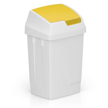 Image de POUBELLE PLASTIQUE BLC ATLAXFLIP 25L+COUV. BASCULANT JAUNE