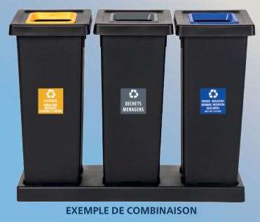 Image de KIT COMPLET = 1 BASEx3 + 3 FIT 70L + 6 CLIPS + 6 ETIQUETTES