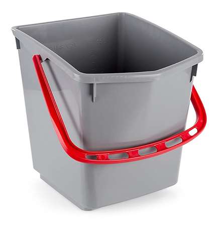 Image de SEAU 15L GRIS ANSE ROUGE