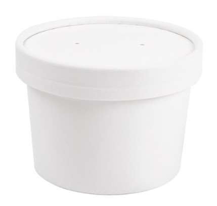 Image de RÉCIPIENT+COUVERCLE 240ML BLANC CARTON (Colis de 250)