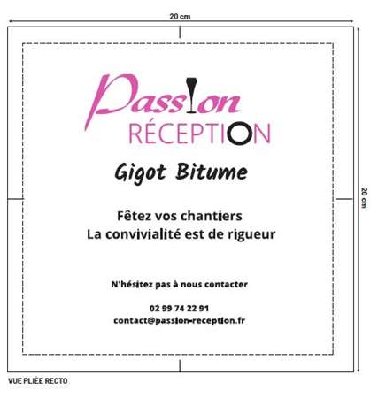 Image de SERV CELYTISS 40X40 BLANCHE IMP 2 C PASSION RECEPTION (X400)