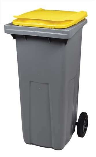 Image de CONTENEUR 2 ROUES GRIS/JAUNE 120L