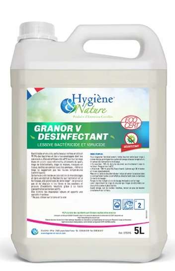 Image de GRANOR V LESSIVE DESINFECTANTE ECOCERT        BIDON DE 5L