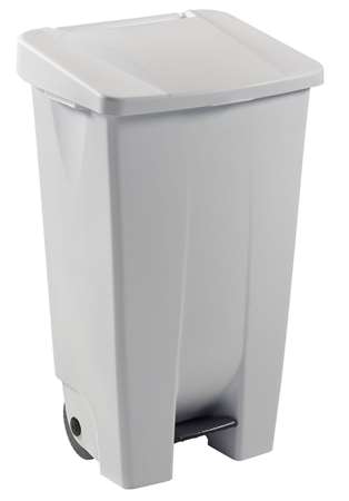Image de POUBELLE BLANCHE MOBILE A PEDALE 120L