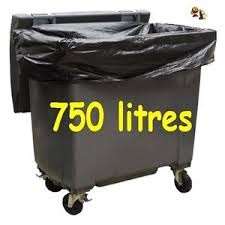 Image de HOUSSE CONTENEUR 750L NOIR 20µ (Carton de 100)